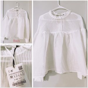 ZARA | Balloon Sleeve Top NWT